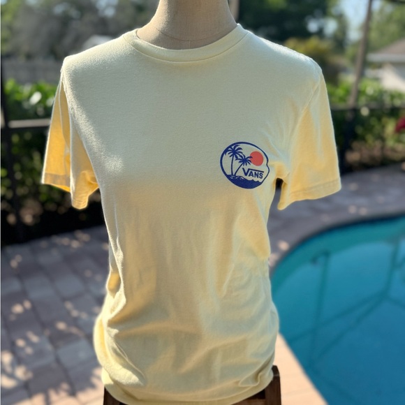 Vans Other - Vans Yellow Tee with Blue and Coral Graphic